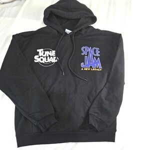 Space Jam A New Legacy Tune Squad Black Graphic Hoodie‎ Mens Large Bugs Bunny L